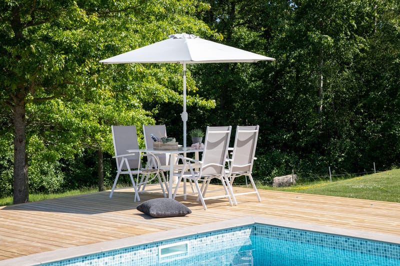 Brekki Spisebordssæt 150cm + 6 Stole - Grå/Hvid - Havemøbler - Udendørsgruppe - Haves æt