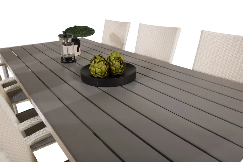 Buitepos Spisebordssæt inkl 6 Ariamab Armstole - Nonwood/Hvid - Havemøbler - Udendørsgruppe - Havesæt