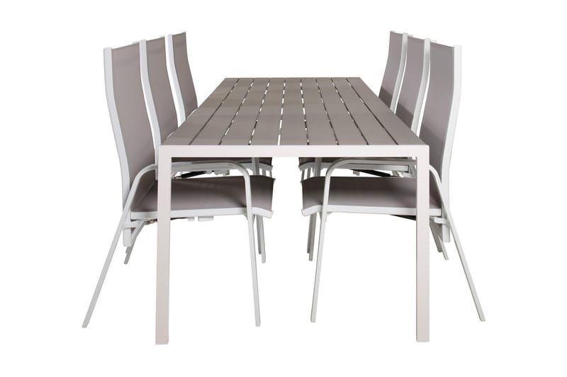 Buitepos Spisebordssæt inkl 6 Dusternbrook Armstole, Nonwood/Hvid