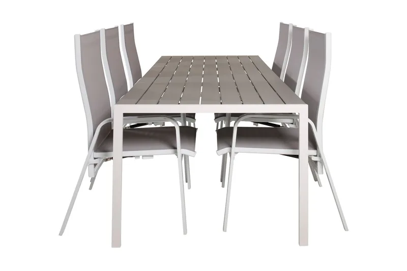 Buitepos Spisebordssæt inkl 6 Dusternbrook Armstole, Nonwood/Hvid
