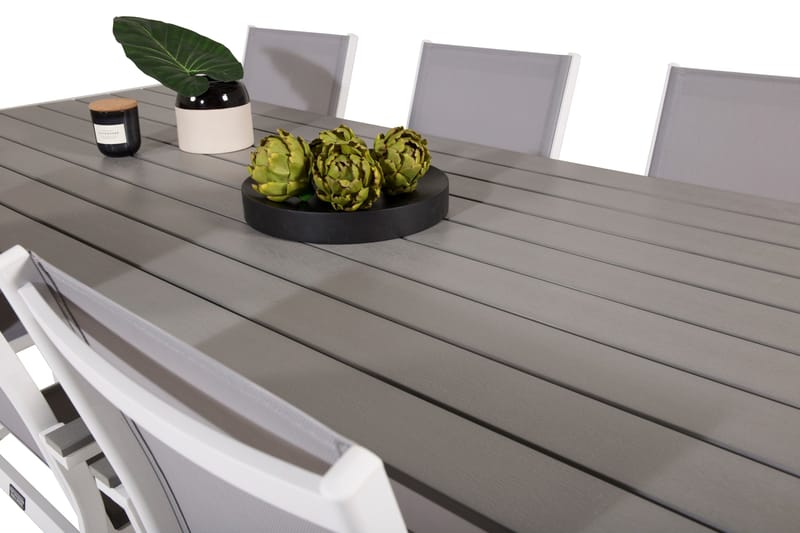 Buitepos Spisebordssæt inkl 6 Mulilo Armstole - Nonwood/Hvid - Havemøbler - Udendørsgruppe - Havesæt