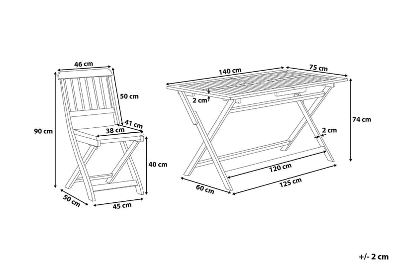 Cento havemøbler med bord + 6 stole - Træ / natur - Havemøbler - Udendørsgruppe - Havesæt