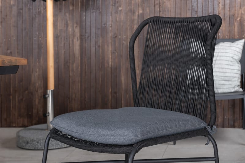 Chan Spisebordssæt 200cm + 4 Julian Stole - Sort/Brun - Havemøbler - Udendørsgruppe - Havesæt