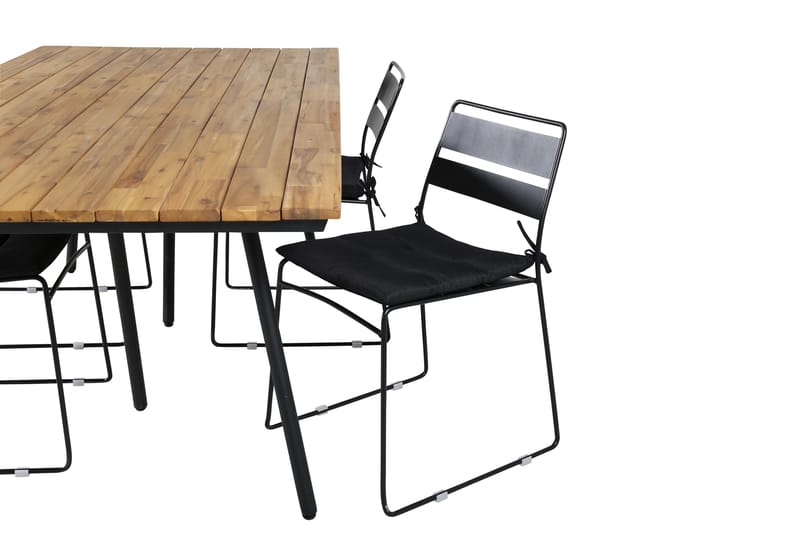 Chan Spisebordssæt 200cm + 4 Lina Stole Brun/Hvid - Venture Home - Havesæt