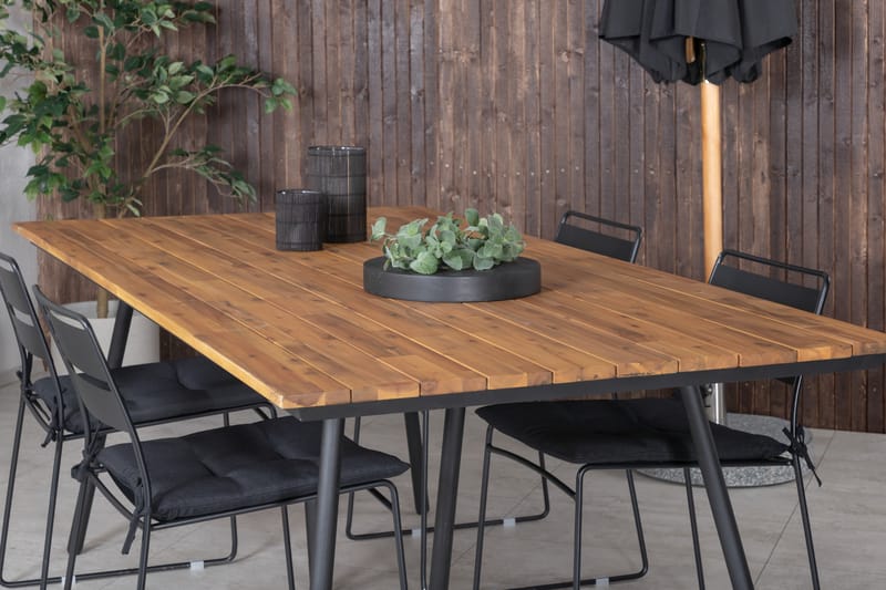 Chan Spisebordssæt 200cm + 4 Lina Stole Brun/Hvid - Venture Home - Havesæt