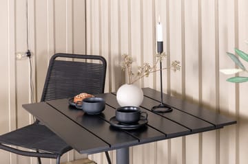 Colorado Spisebordssæt 70cm + 2 Lindos Stabelbare stole - Sort - Havemøbler - Udendørsgruppe - Havesæt