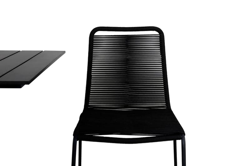 Colorado Spisebordssæt 70cm + 2 Lindos Stabelbare stole - Sort - Havemøbler - Udendørsgruppe - Havesæt