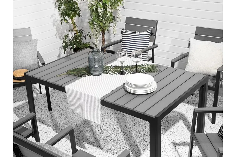 Como havemøbler med bord + 6 stole - Grå - Havemøbler - Udendørsgruppe - Havesæt