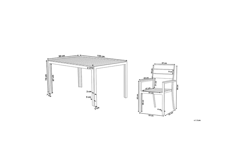 Como havemøbler med bord + 6 stole - Grå - Havemøbler - Udendørsgruppe - Havesæt