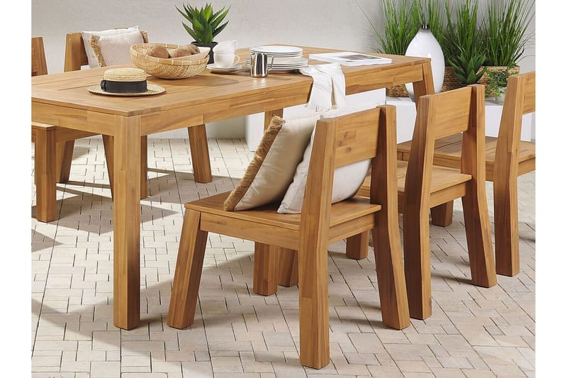 Coteto Spisebordssæt 225 cm + 6 Stole - Akacie - Havemøbler - Udendørsgruppe - Havesæt