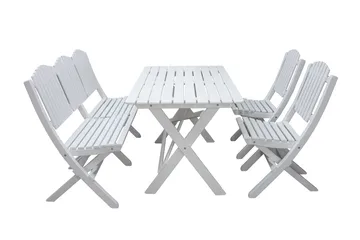 Delpino Cafésæt 125 cm - Hvid - Havemøbler - Udendørsgruppe - Havesæt