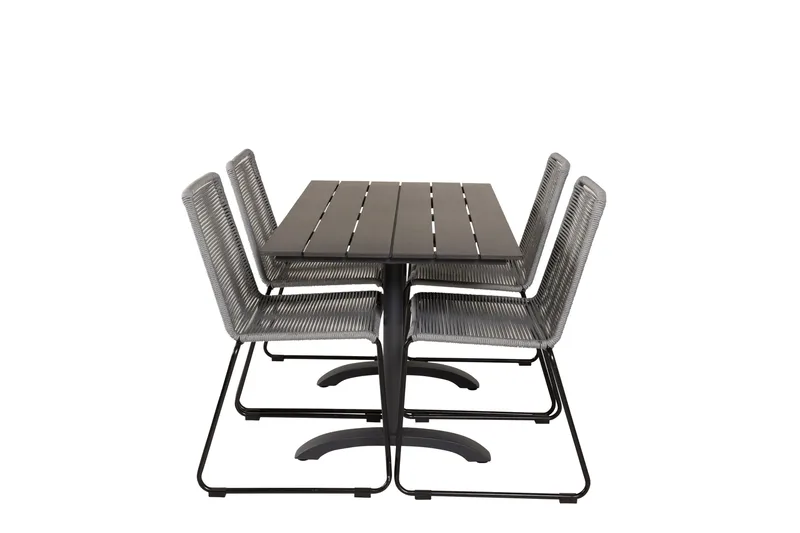 Denver Spisebordssæt 120 cm + 4 Lindos Stole, Sort