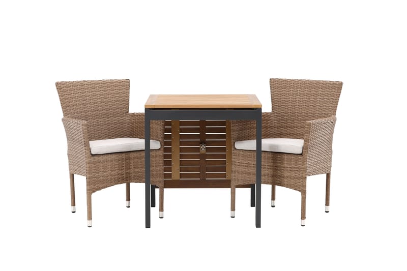 Diego Spisegruppe 70 cm + 2 Malina Armlænsstole, Brun