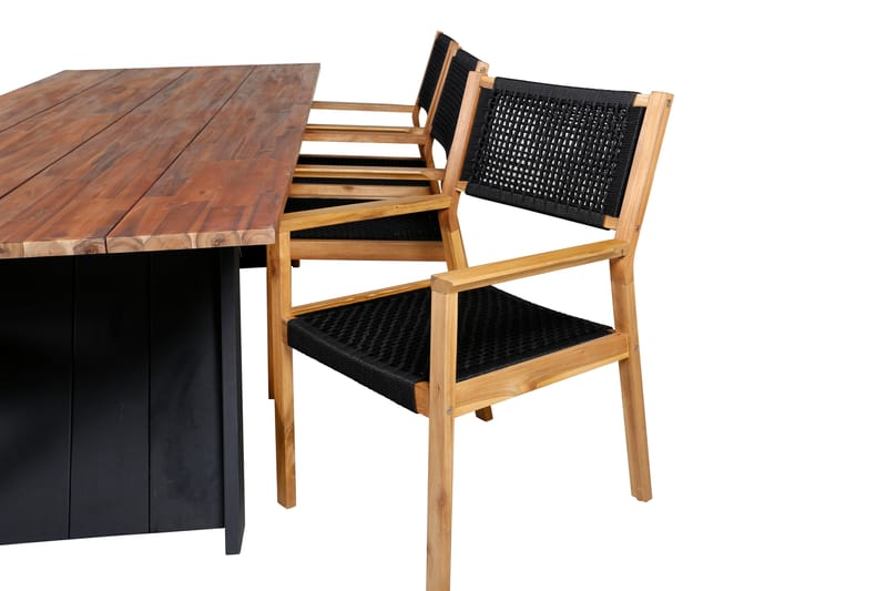 Doory Spisebordssæt 250cm + 6 Little Stole Sort/Grå - Venture Home - Havesæt