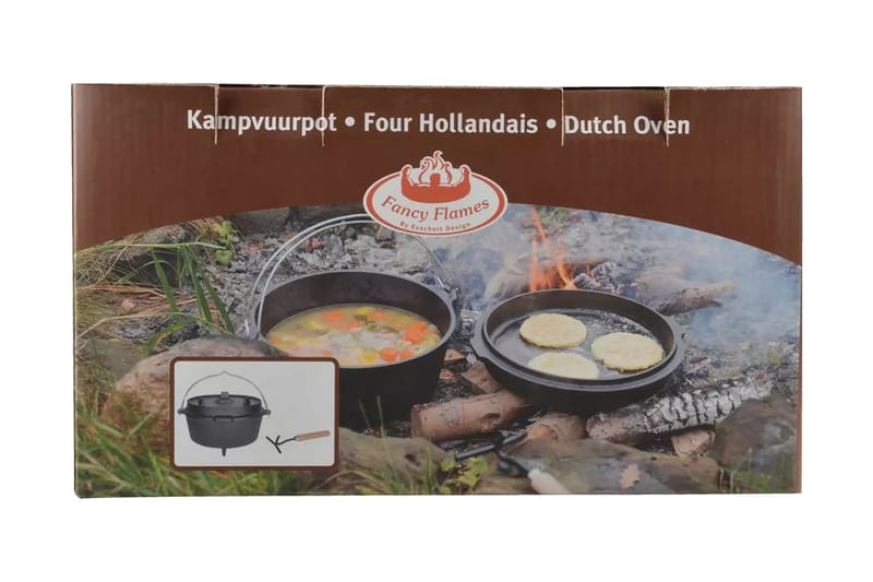Esschert Design hollandsk ovn (støbejernsgryde) 6,5 l  FF235 - Sort - Havesæt