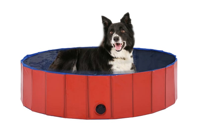 Foldbart Hundebassin 120 X 30 Cm Pvc Rød - Rød - Havesæt