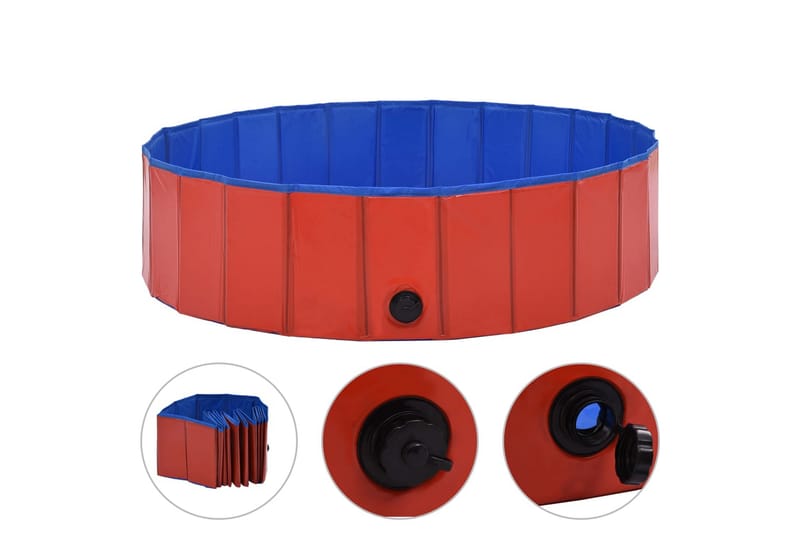 Foldbart Hundebassin 120 X 30 Cm Pvc Rød - Rød - Havemøbler - Udendørsgruppe - Havesæt