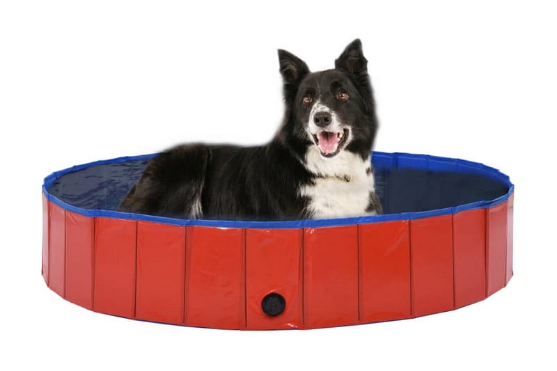 Foldbart Hundebassin 160 X 30 Cm Pvc Rød - Rød - Havesæt