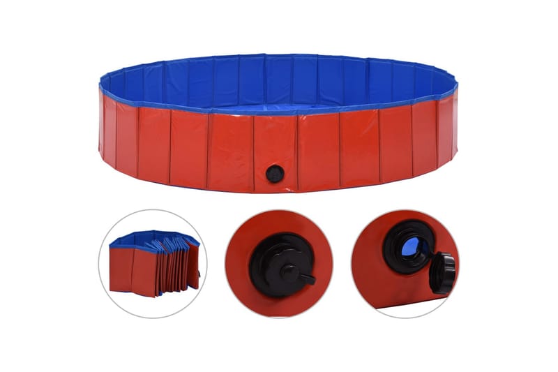 Foldbart Hundebassin 160 X 30 Cm Pvc Rød - Rød - Havemøbler - Udendørsgruppe - Havesæt