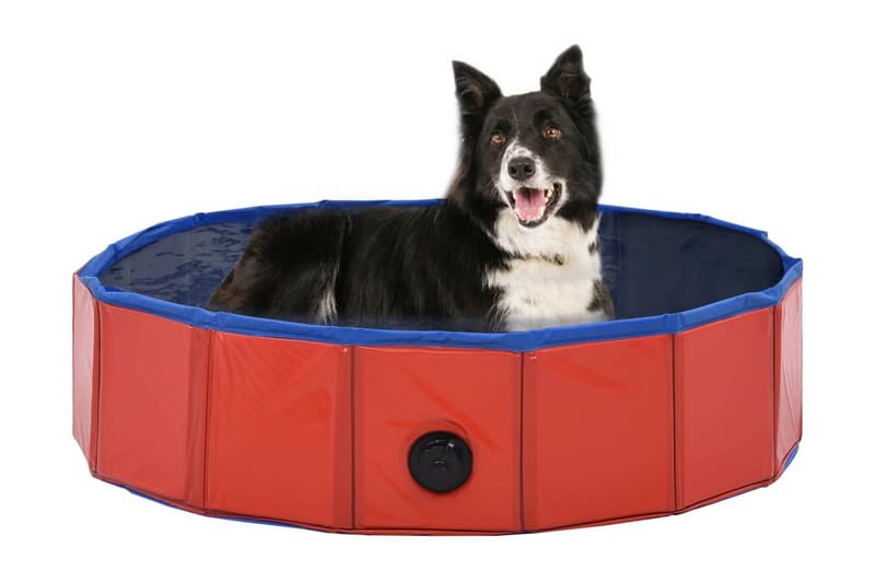 Foldbart Hundebassin 80 X 20 Cm Pvc Rød - Rød - Havesæt