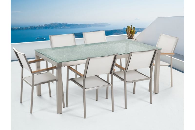 Grosseto havemøbler med bord + 6 stole - Gennemsigtig - Havesæt