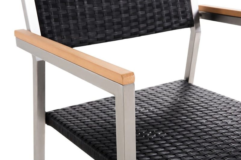 Grosseto havemøbler med bord + 6 stole - Sort - Havemøbler - Udendørsgruppe - Havesæt