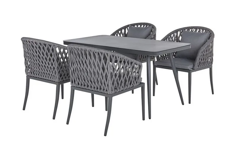 Havemøbelsæt aluminium Grå LIPARI, Grå