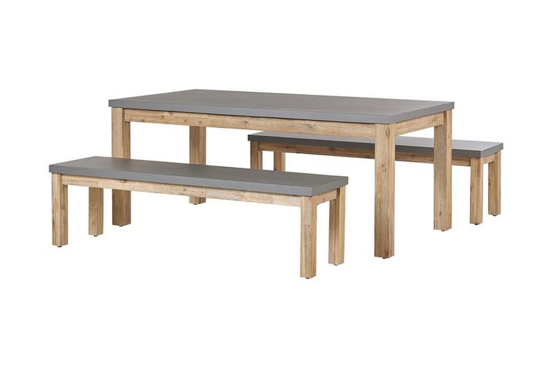 Havemøbelsæt med bord og 2 bænke Grå OSTUNI, Grå
