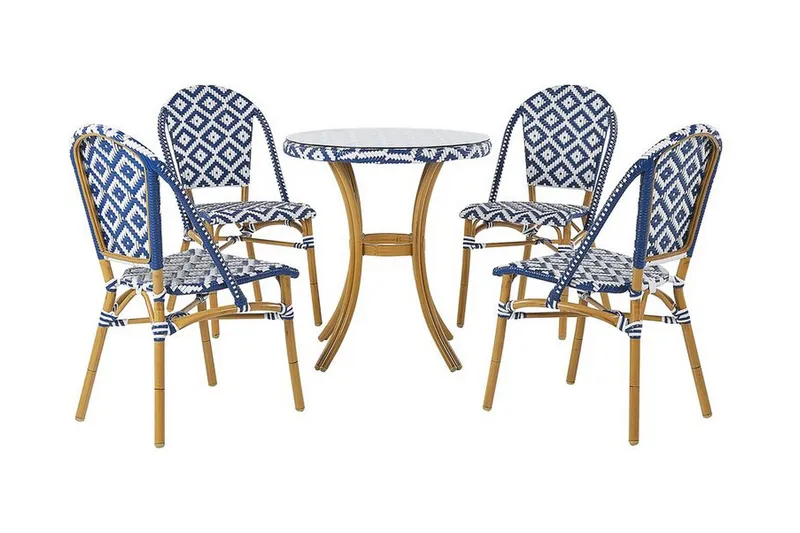 Havemøbelsæt med bord og 4 stole RIFREDDO, Blå