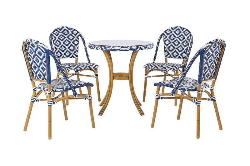 Havemøbelsæt med bord og 4 stole RIFREDDO, Blå