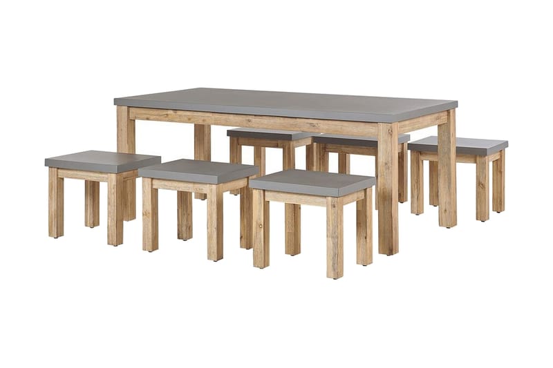 Havemøbelsæt med bord og 6 stole Grå OSTUNI, Grå