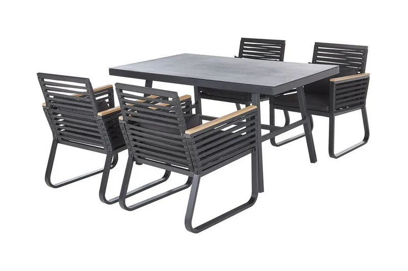 Havesæt med bord og 4 stole CANETTO, Sort