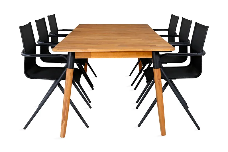 Julian Spisebordssæt 210cm + 6 Alina Stole, Brun