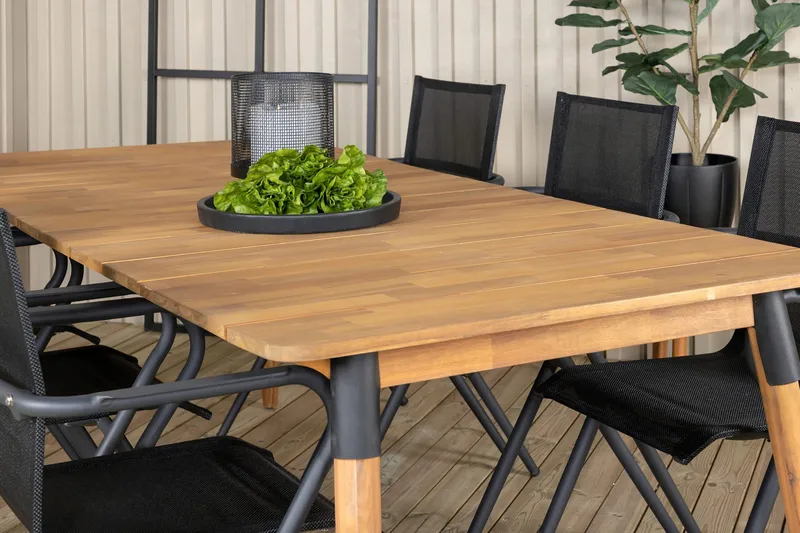 Julian Spisebordssæt 210cm + 6 Alina Stole - Brun - Havemøbler - Udendørsgruppe - Havesæt