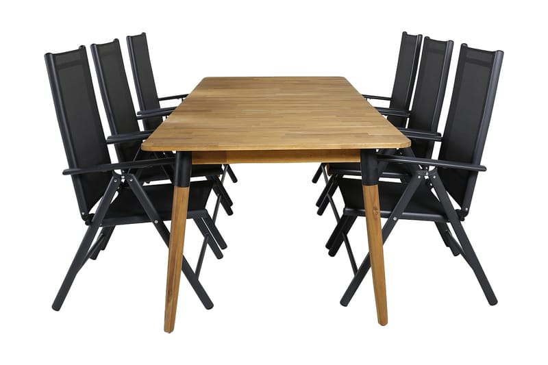 Julian Spisebordssæt 210cm + 6 Break Positionsstolee, Sort