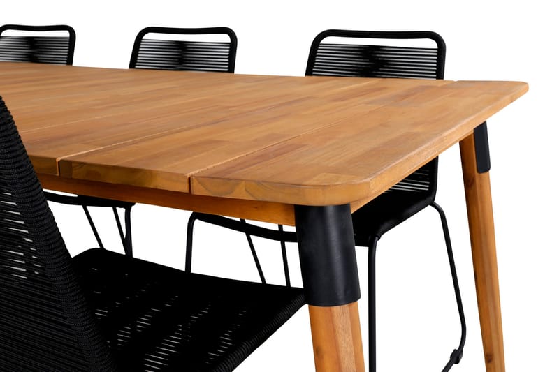 Julian Spisebordssæt 210cm + 6 Lindos Stabelbare stole Brun/ - Venture Home - Havesæt