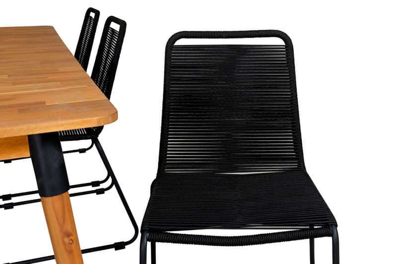 Julian Spisebordssæt 210cm + 6 Lindos Stabelbare stole Brun/ - Venture Home - Havesæt