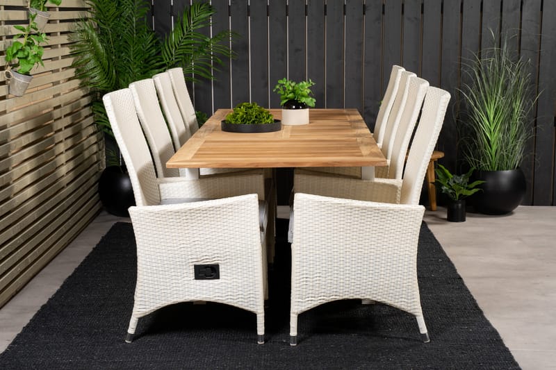 Katima Spisebordssæt 160 cm med 8 st Kasika Stole - Venture Home - Havesæt