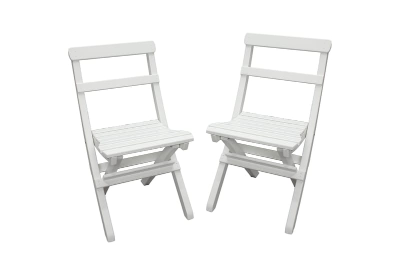 Larios Spisebordssæt + 2 Sammenfoldelige Stole + Bænk - Hvidt - Havemøbler - Udendørsgruppe - Havesæt