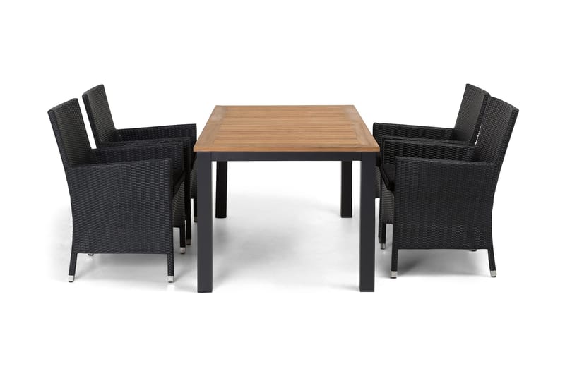 Las Vegas Havesæt 152-210 + 4 Thor Lænestole, Sort/Teak