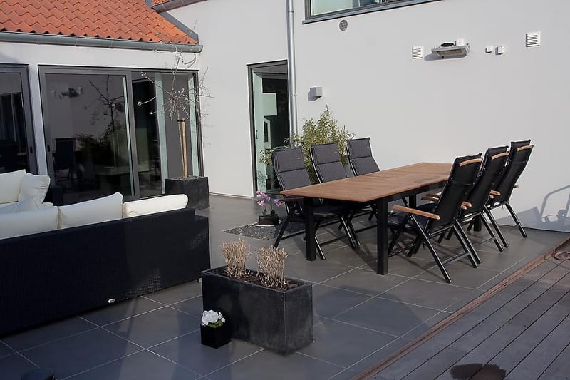 Las Vegas Havesæt 220-280 + 6 Positionsstole Lyx - Sort Teak - Havemøbler - Udendørsgruppe - Havesæt