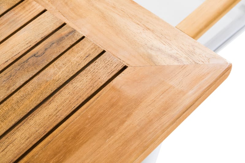 Las Vegas Havesæt 220-280x100+ 8 Las Vegas Lyx Stol m. Hynde - Hvid/Teak/Sort - Havemøbler - Udendørsgruppe - Havesæt