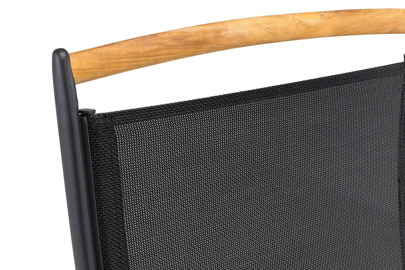 Las Vegas Spisebordsæt 152-210 + 4 Positionsstol Lyx - Sort/Teak - Havemøbler - Udendørsgruppe - Havesæt