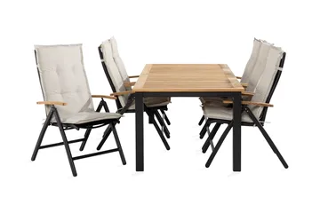 Las Vegas Spisebordssæt 152-210x90 + 6 Stole m. Hynde