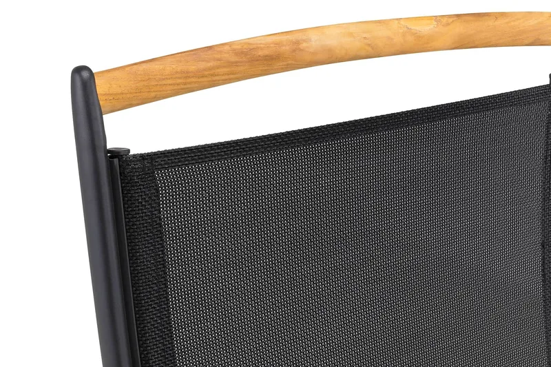 Las Vegas Spisebordssæt 220-280x100+ 6 Stole m. Hynde - Sort/Teak - Havemøbler - Udendørsgruppe - Havesæt