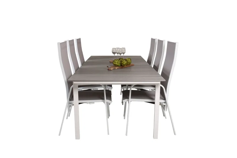 Levels Spisebordssæt 224 cm med 6 st Copacabana Stole, Hvid