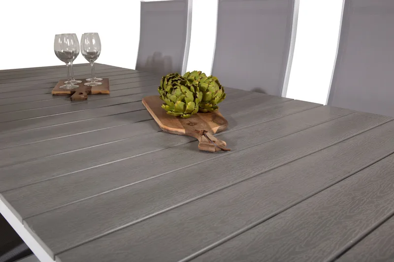 Levels Spisebordssæt 224 cm med 6 st Copacabana Stole - Hvid - Havemøbler - Udendørsgruppe - Havesæt