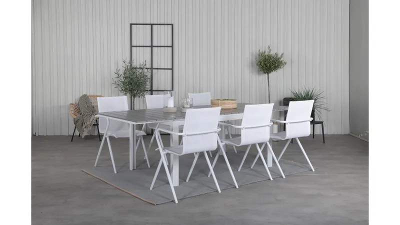 Levels Udvideligt Spisebordssæt 160-240cm + 6 Alina Stole, Sort