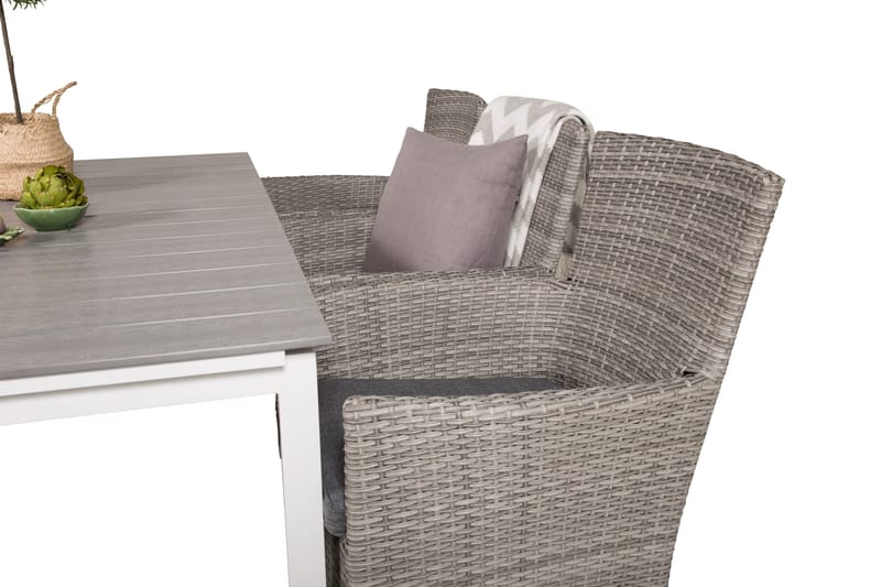 Levels Udvideligt Spisebordssæt 160-240cm + 6 Malin Stole - Grå - Havemøbler - Udendørsgruppe - Havesæt