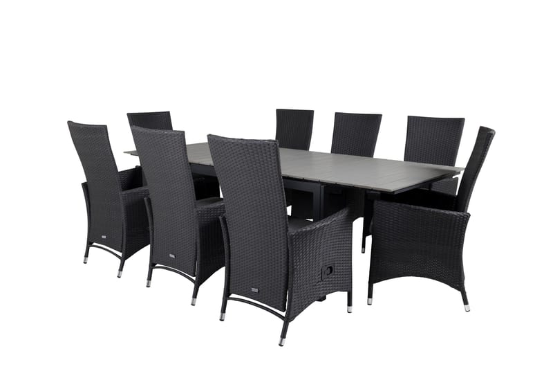 Levels Udvideligt Spisebordssæt 160-240cm + 8 Padova Stole, Natur